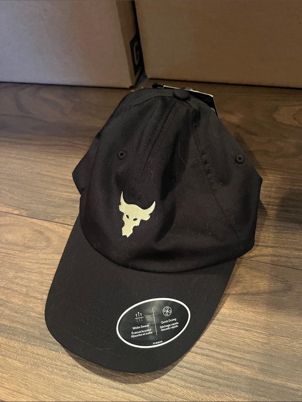Under Armour Black Hat with Gold Bull Logo